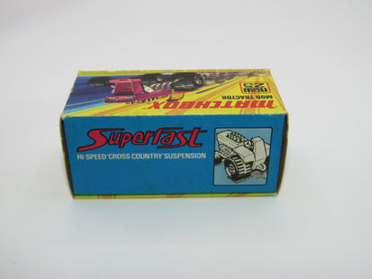 Matchbox Superfast No 25B Mod Tractor DARK Red, Maltese Cross Wheels