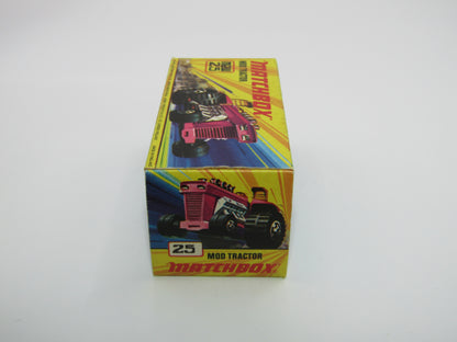 Matchbox Superfast No 25B Mod Tractor DARK Red, Maltese Cross Wheels