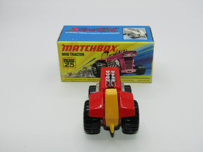 Matchbox Superfast No 25B Mod Tractor Red, 5 CROWN Front Wheels