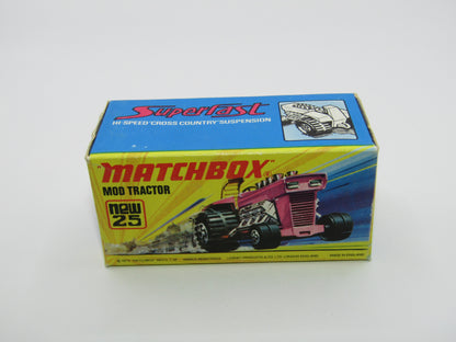 Matchbox Superfast No 25B Mod Tractor Red, 5 CROWN Front Wheels
