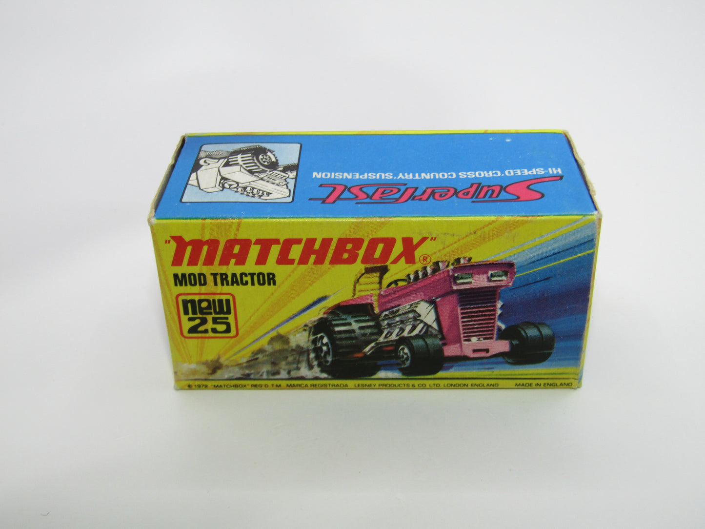 Matchbox Superfast No 25B Mod Tractor Red, 5 CROWN Front Wheels