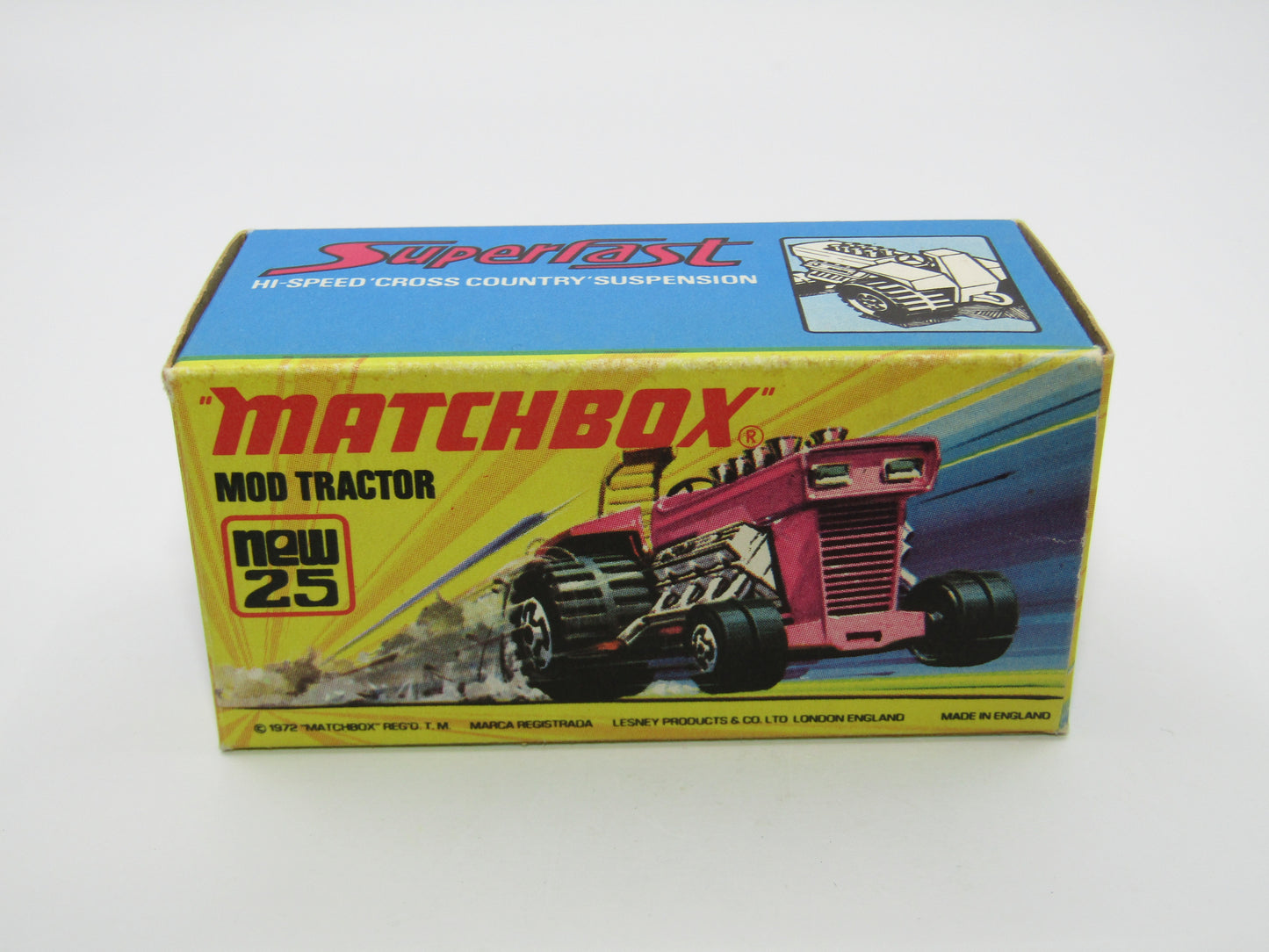 Matchbox Superfast No 25B Mod Tractor Red, 5 SPOKE Front Wheels