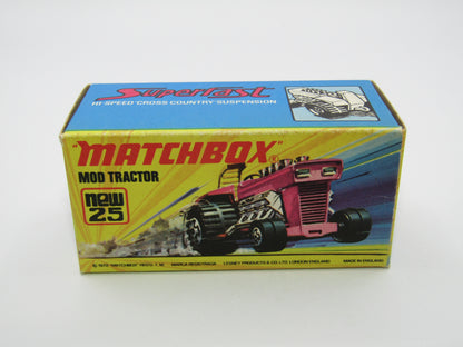 Matchbox Superfast No 25B Mod Tractor Red, 5 SPOKE Front Wheels
