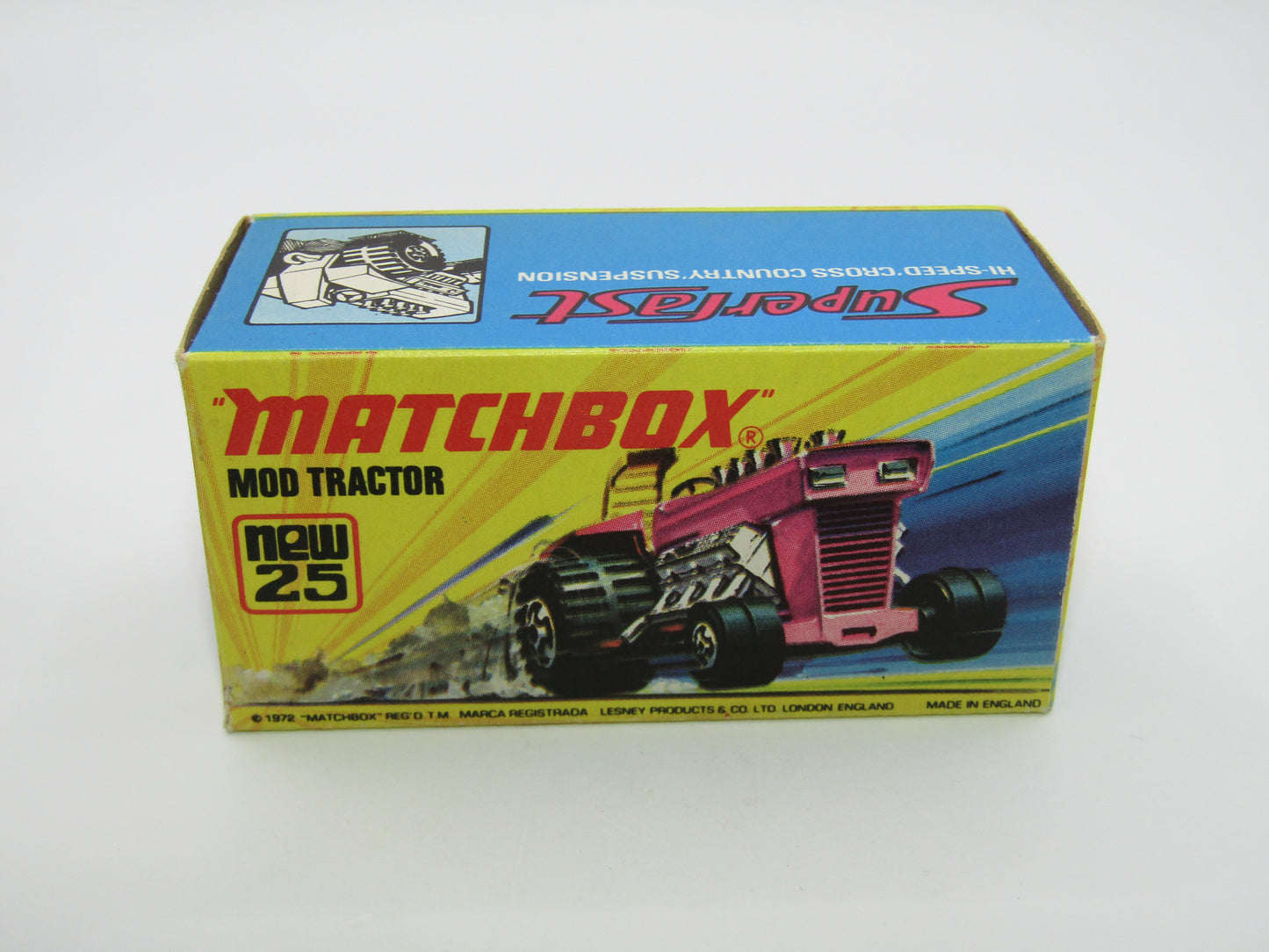 Matchbox Superfast No 25B Mod Tractor Red, 5 SPOKE Front Wheels