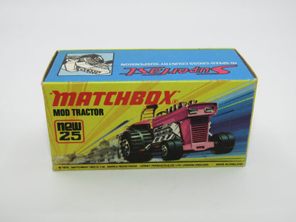 Matchbox Superfast No 25B Mod Tractor Red, 5 SPOKE Front Wheels