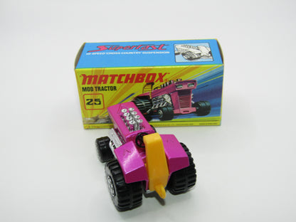 Matchbox Superfast No 25B Mod Tractor Purple MC Wheels UNPAINTED Base