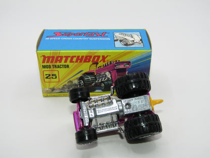 Matchbox Superfast No 25B Mod Tractor Purple MC Wheels UNPAINTED Base