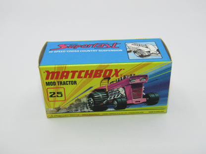 Matchbox Superfast No 25B Mod Tractor Purple MC Wheels UNPAINTED Base