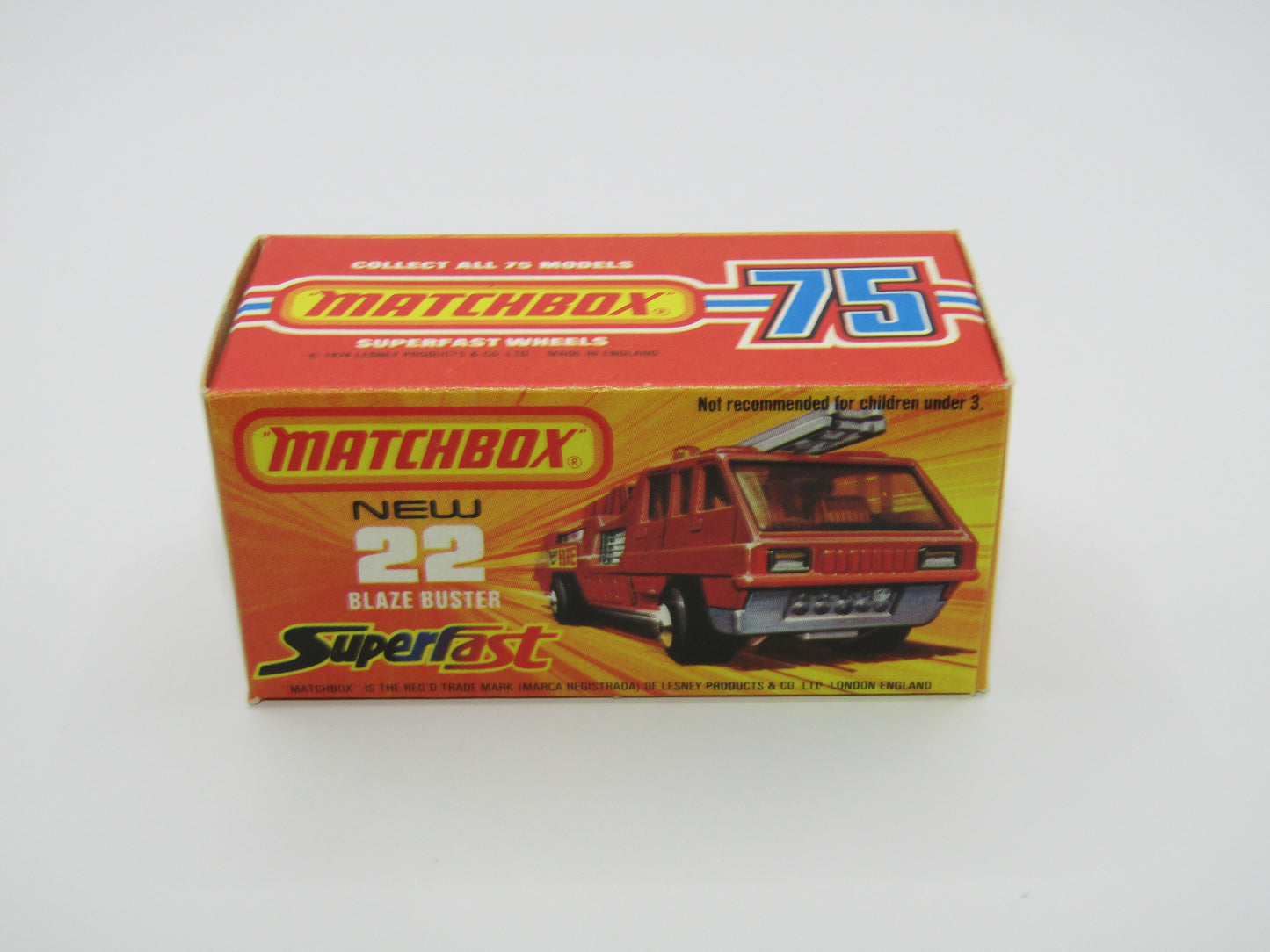 Matchbox Superfast No 22C Blaze Buster WHITE Ladder, Unpainted Base