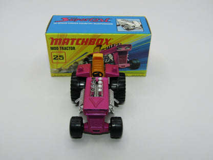 Matchbox Superfast No 25B Mod Tractor Purple with FENDERS