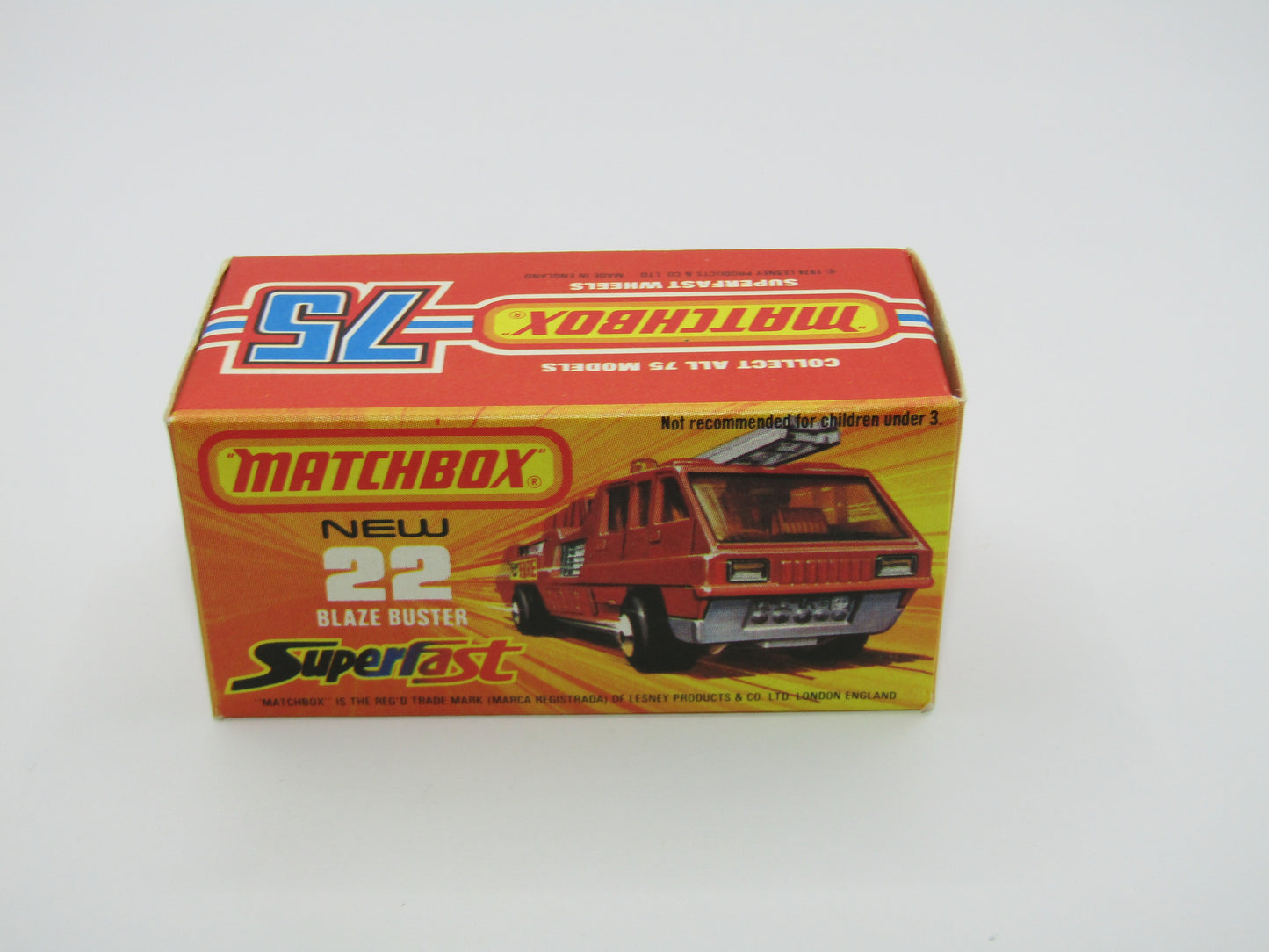 Matchbox Superfast No 22C Blaze Buster WHITE Ladder, Unpainted Base
