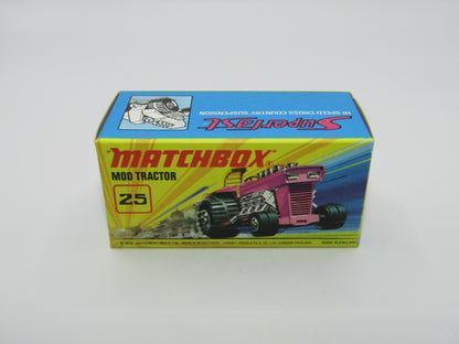 Matchbox Superfast No 25B Mod Tractor Purple with FENDERS