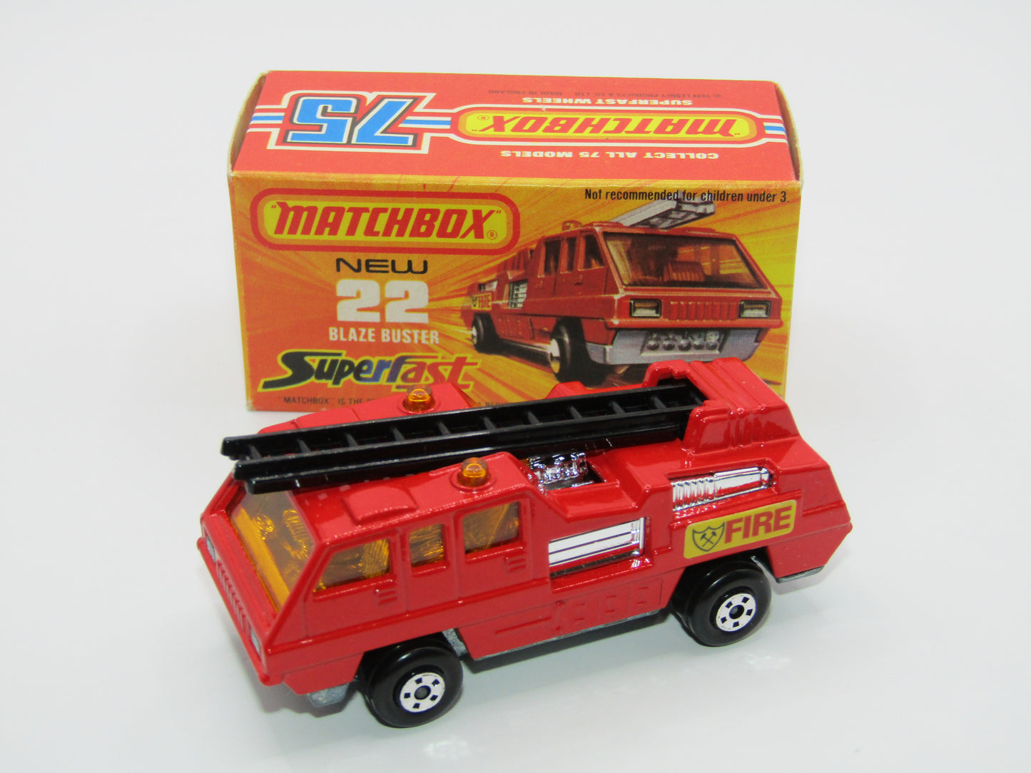Matchbox Superfast No 22C Blaze Buster BLACK Ladder, Unpainted Base