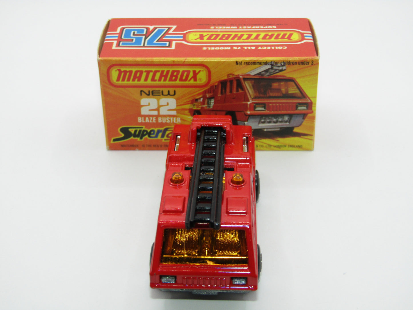Matchbox Superfast No 22C Blaze Buster BLACK Ladder, Unpainted Base