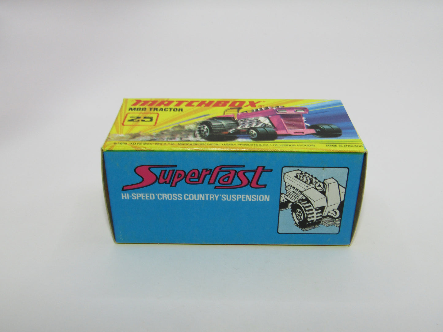Matchbox Superfast No 25B Mod Tractor Purple with FENDERS