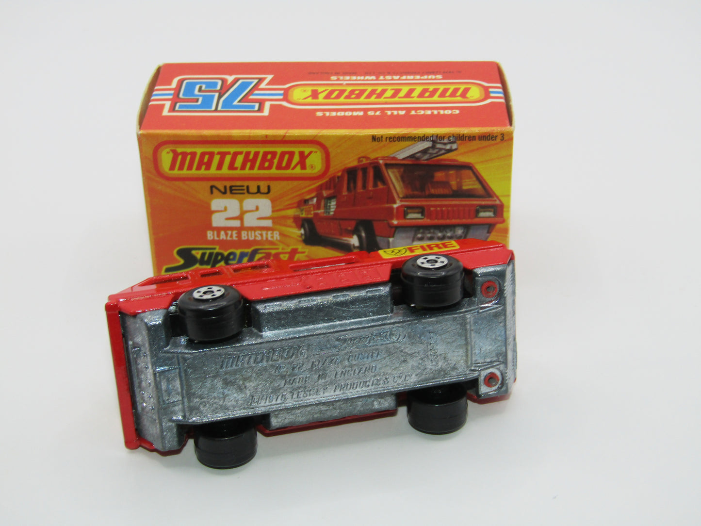 Matchbox Superfast No 22C Blaze Buster BLACK Ladder, Unpainted Base