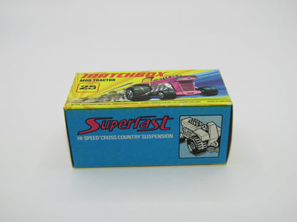 Matchbox Superfast No 25B Mod Tractor Met Pink 5 CROWN Front Wheels