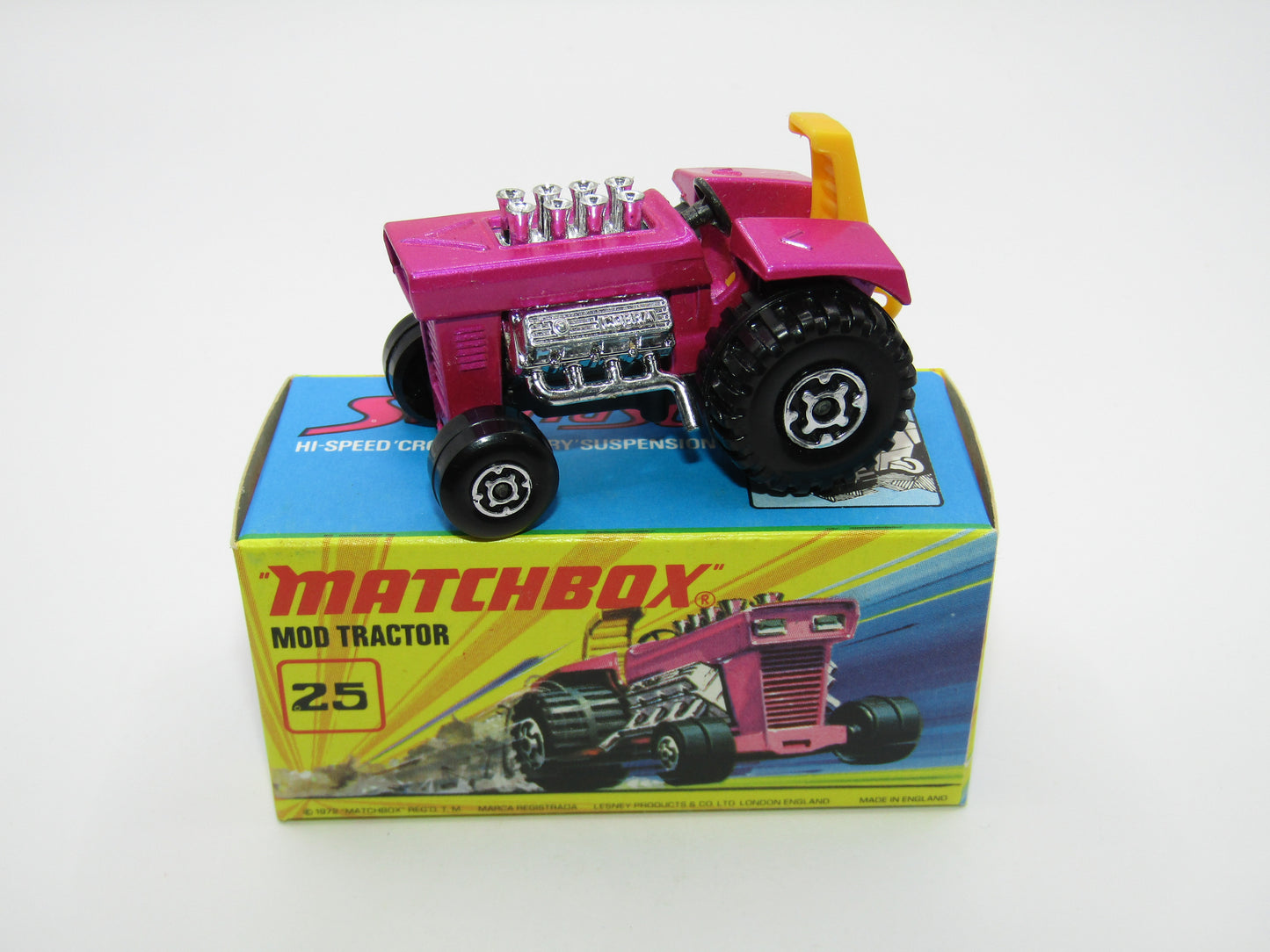 Matchbox Superfast No 25B Mod Tractor Light Purple MC Wheels