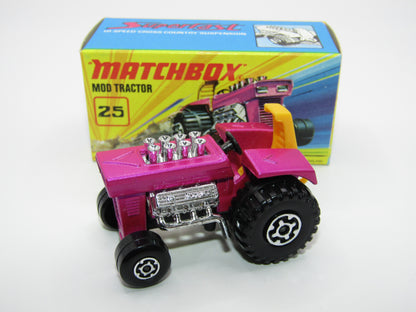 Matchbox Superfast No 25B Mod Tractor Light Purple MC Wheels