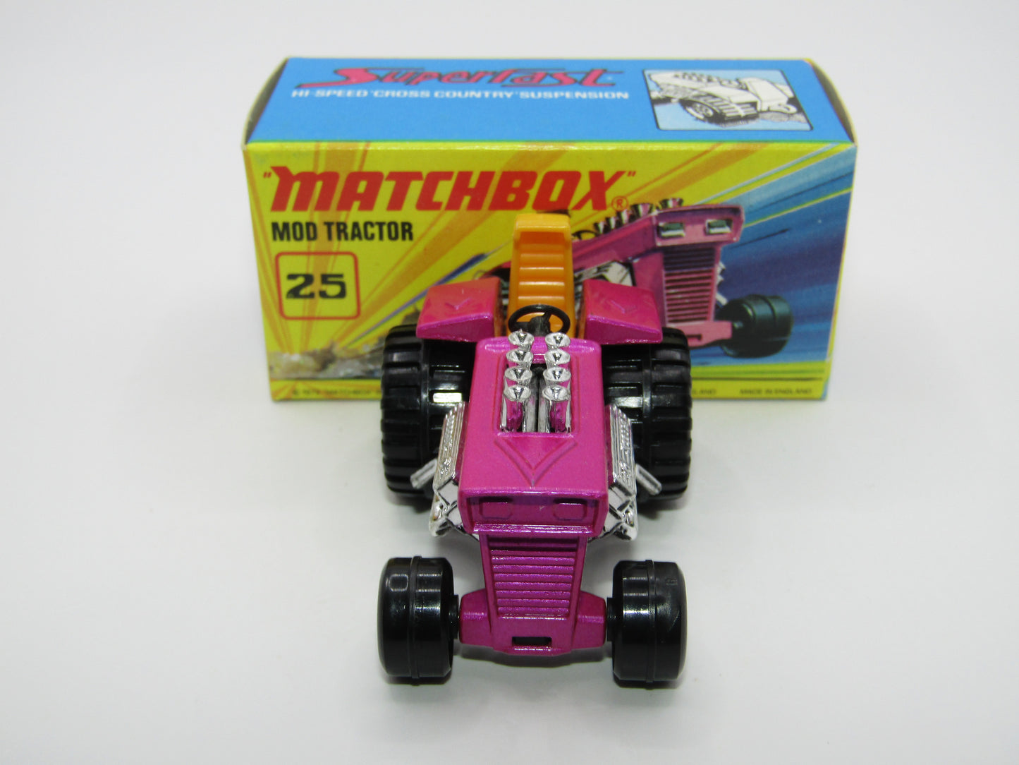 Matchbox Superfast No 25B Mod Tractor Light Purple MC Wheels
