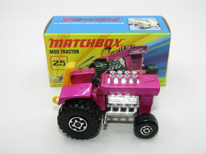 Matchbox Superfast No 25B Mod Tractor Light Purple MC Wheels