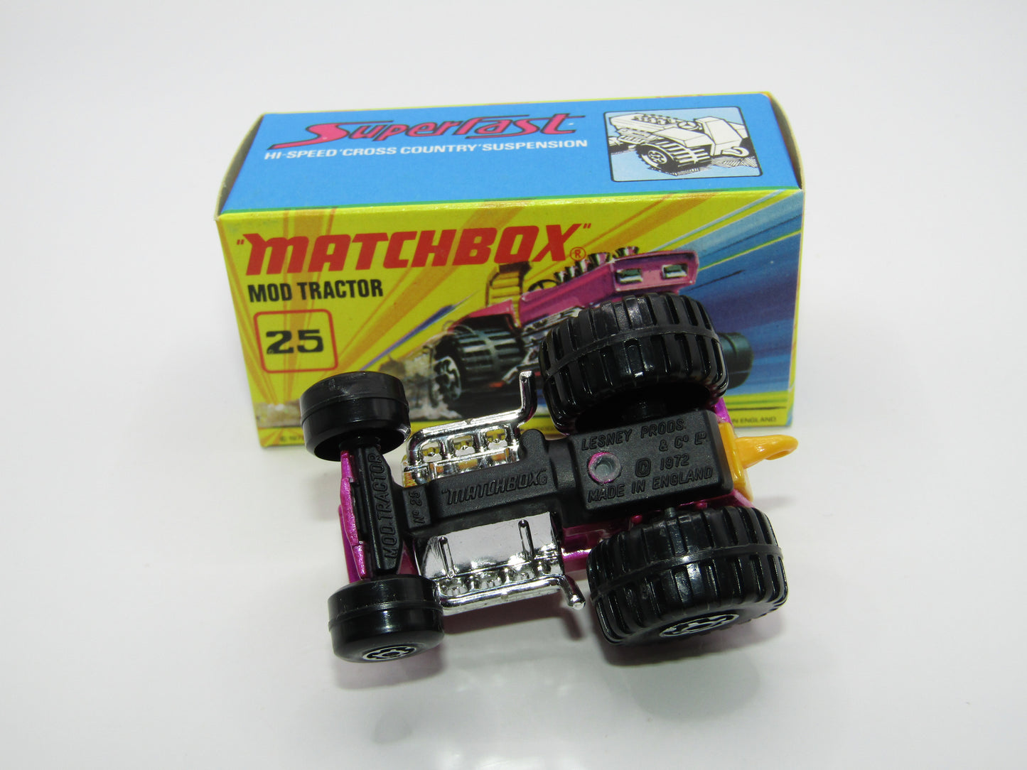 Matchbox Superfast No 25B Mod Tractor Light Purple MC Wheels