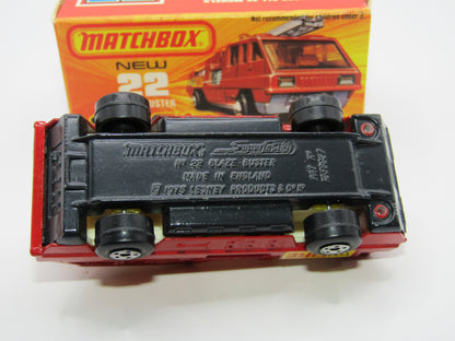 Matchbox Superfast No 22C Blaze Buster, Yellow Ladder, CREAM Interior, GLOSSY GREY Base
