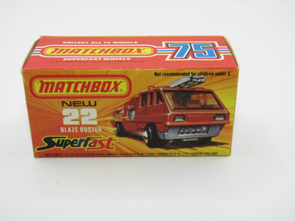Matchbox Superfast No 22C Blaze Buster, Yellow Ladder, CREAM Interior, GLOSSY GREY Base