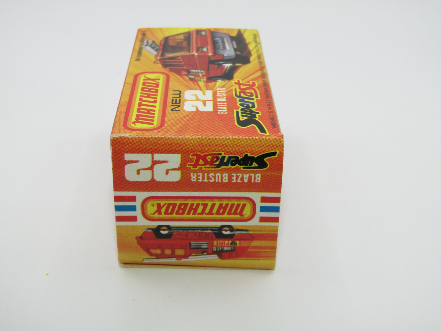 Matchbox Superfast No 22C Blaze Buster, Yellow Ladder, CREAM Interior, GLOSSY GREY Base