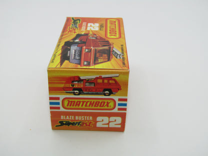 Matchbox Superfast No 22C Blaze Buster, Yellow Ladder, CREAM Interior, GLOSSY GREY Base
