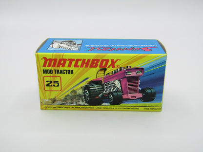 Matchbox Superfast No 25B Mod Tractor Purple 4 SPOKE Front Wheels