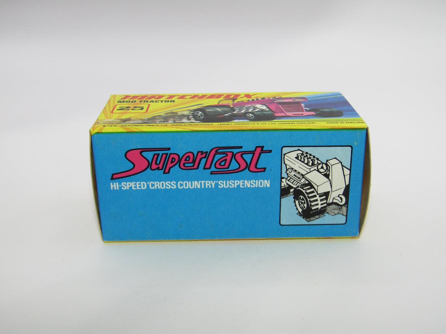 Matchbox Superfast No 25B Mod Tractor Purple 4 SPOKE Front Wheels