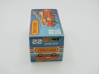 Matchbox Superfast No 22C Blaze Buster, Yellow Ladder, BEIGE Interior, GLOSS BLACK Base