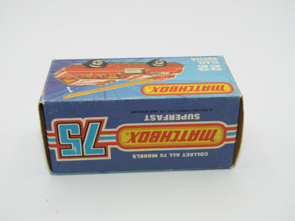 Matchbox Superfast No 22C Blaze Buster, Yellow Ladder, BEIGE Interior, GLOSS BLACK Base
