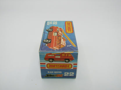 Matchbox Superfast No 22C Blaze Buster, Yellow Ladder, BEIGE Interior, GLOSS BLACK Base