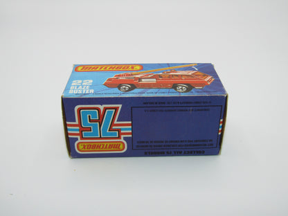 Matchbox Superfast No 22C Blaze Buster, Yellow Ladder, White Interior, FLAT GREY base