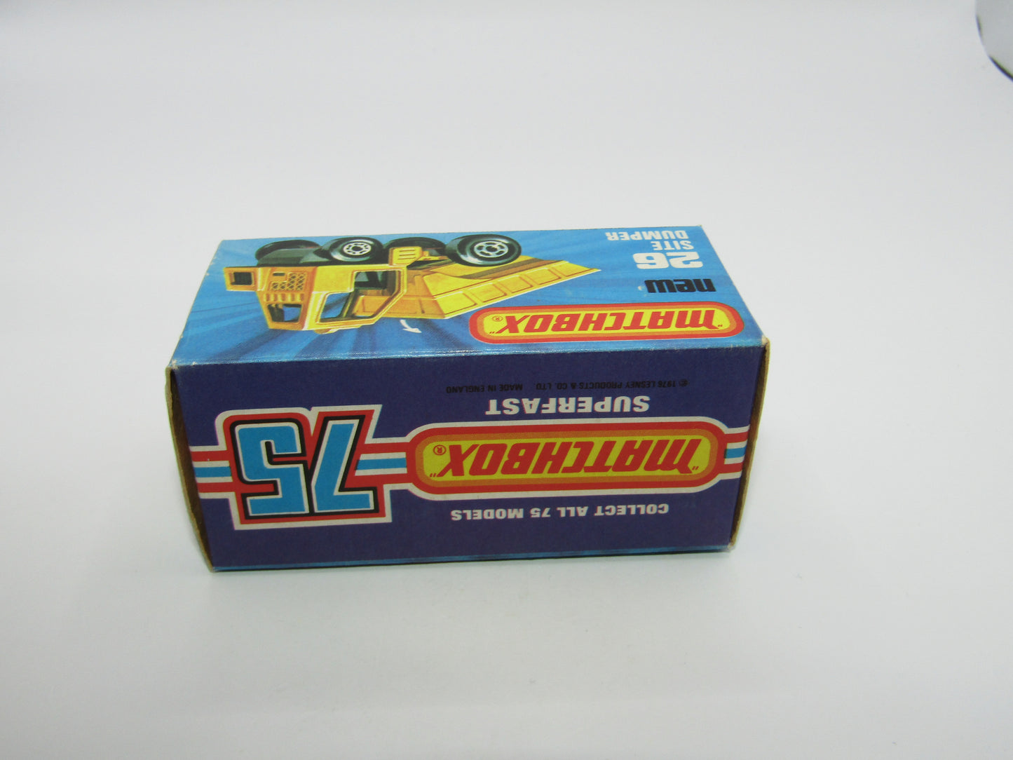 Matchbox Superfast No 26C Site Dumper FLAT BLACK BASE Yellow Hubs