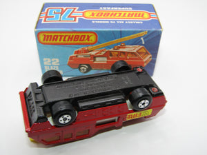 Matchbox Superfast No 22C Blaze Buster, Yellow Ladder, White Interior, Metallic Charcoal Grey Base