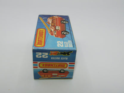 Matchbox Superfast No 22C Blaze Buster, Yellow Ladder, White Interior, Metallic Charcoal Grey Base