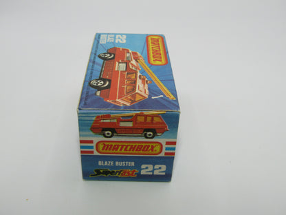 Matchbox Superfast No 22C Blaze Buster, Yellow Ladder, White Interior, Metallic Charcoal Grey Base