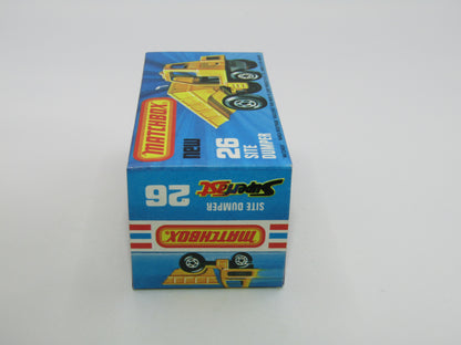 Matchbox Superfast No 26C Site Dumper RED Cab YELLOW Int CHARCOAL Base