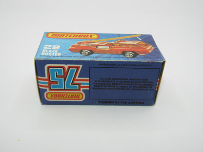 Matchbox Superfast No 22C Blaze Buster, Yellow Ladder, White Interior, Metallic Charcoal Grey Base