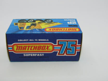 Matchbox Superfast No 26C Site Dumper RED Cab YELLOW Int CHARCOAL Base