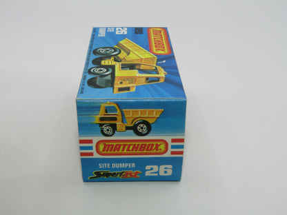 Matchbox Superfast No 26C Site Dumper RED Cab YELLOW Int CHARCOAL Base