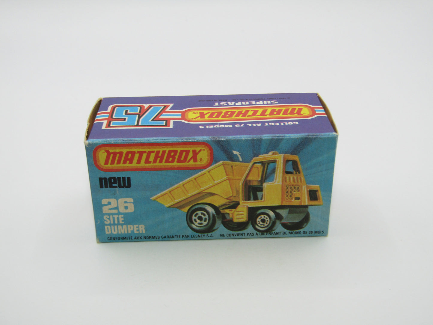Matchbox Superfast No 26C Site Dumper Dark Orange-Red Cab CHARCOAL Base