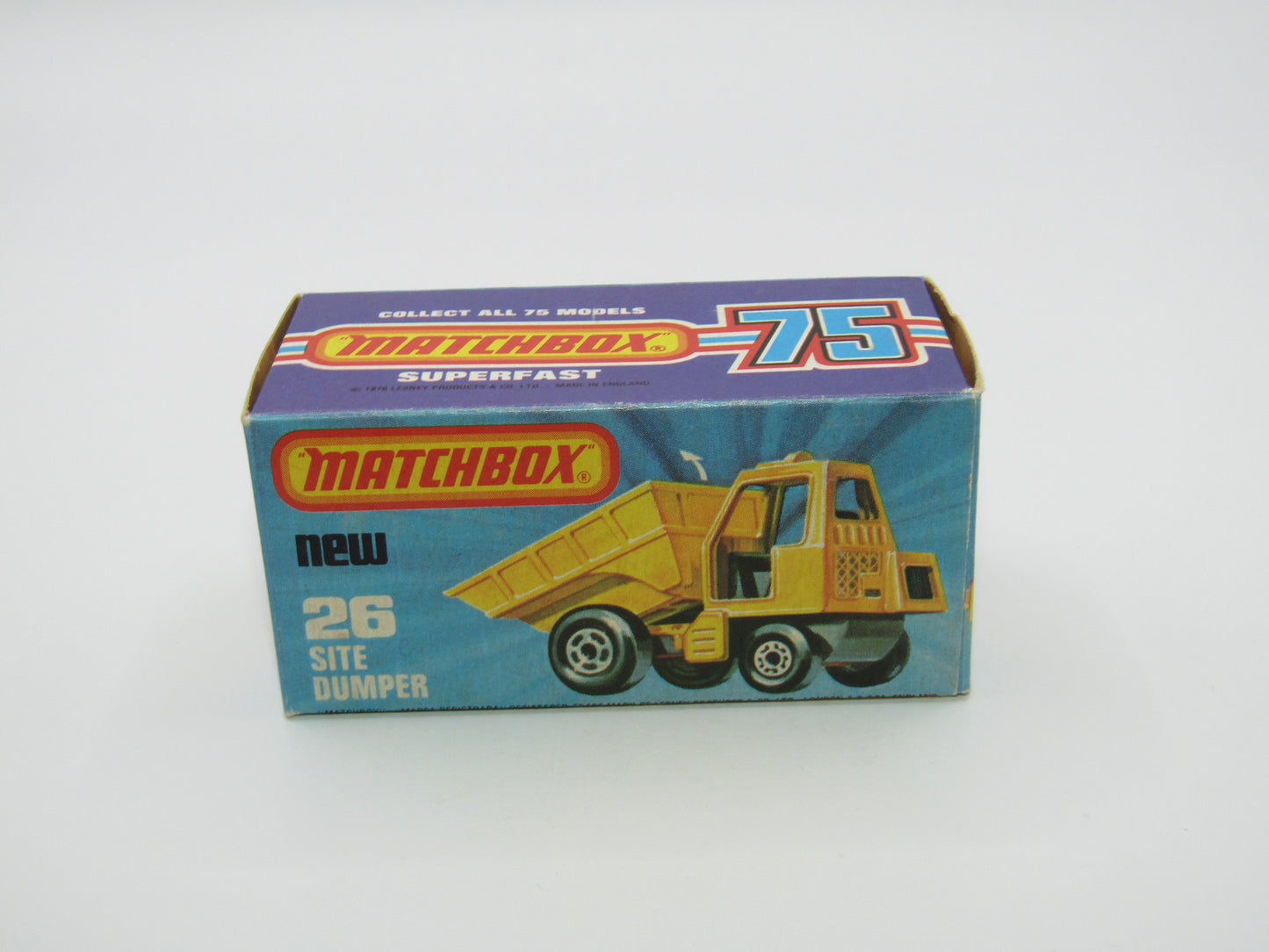 Matchbox Superfast No 26C Site Dumper Dark Orange-Red Cab CHARCOAL Base