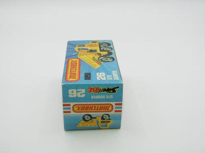 Matchbox Superfast No 26C Site Dumper Dark Orange-Red Cab CHARCOAL Base