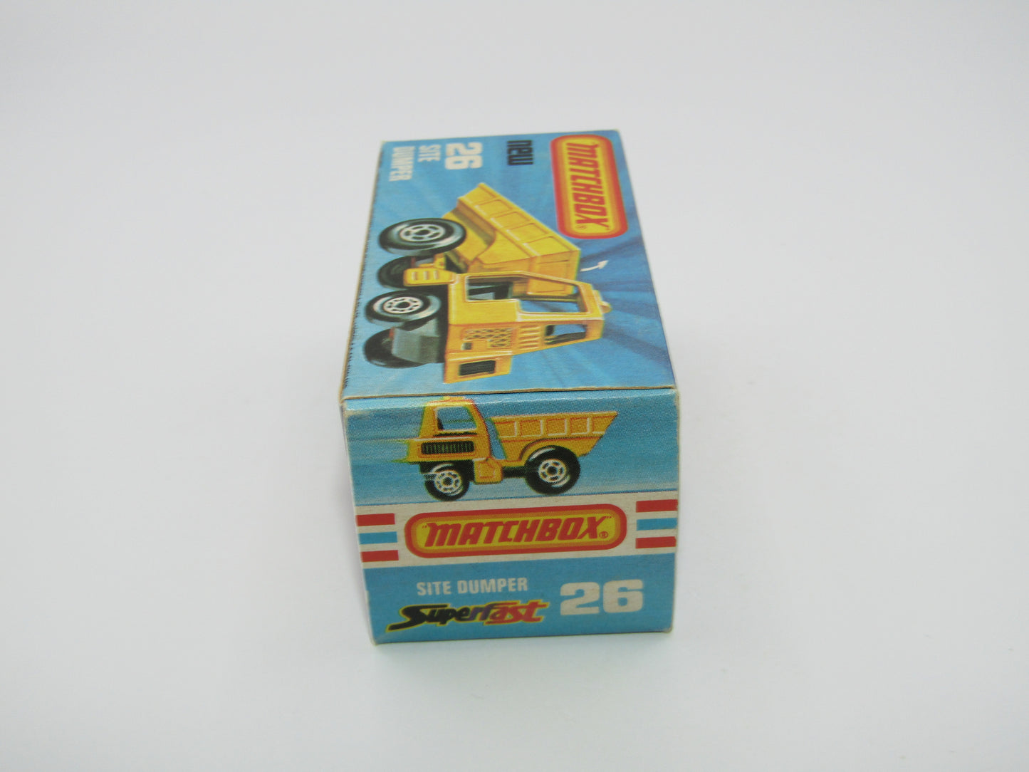 Matchbox Superfast No 26C Site Dumper Dark Orange-Red Cab CHARCOAL Base