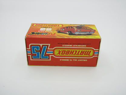 Matchbox Superfast No 22C Blaze Buster, DULL ORANGE-RED Body, DARK YELLOW Ladder, Gloss Black Base