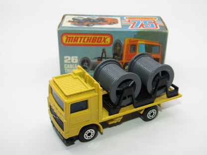 Matchbox Superfast No 26E Volvo Cable Truck YELLOW Body